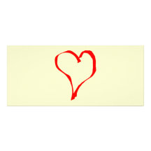 Red and Cream Love Heart Design. Rack Card