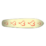Red and Cream Love Heart Design. Skateboards