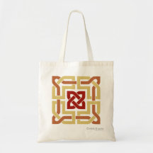 Red and Earth-tone Celtic Knot Bag