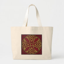 Red and Gold Celtic Knot Canvas Bag