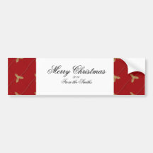 Red and Gold Holly Diamond Photo Logo Bumper Stickers