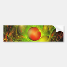 Red and Green Abstract Bumper Stickers