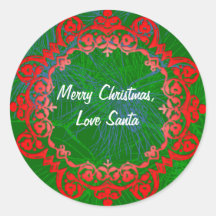 Red and Green Custom Holiday Stickers