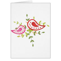 Red and Pink Birds Cards