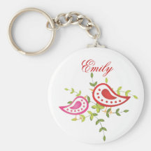 Red and Pink Birds Key Chain
