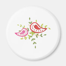Red and Pink Birds Magnets