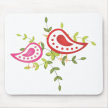 Red and Pink Birds Mouse Pad