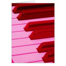 Red and Pink Piano or Organ Keyboard Card