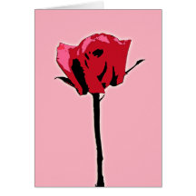 Red and Pink Rose Art Greeting Cards
