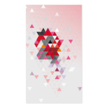 Red and pink triangles business card templates
