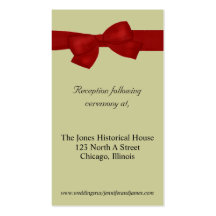 Red and Tan Wedding enclosure cards Business Card Templates