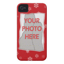 Red and white Christmas Snowflakes pattern iPhone 4 Cover