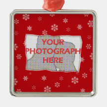 Red and white Christmas Snowflakes pattern Christmas Ornament