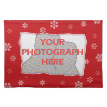 Red and white Christmas Snowflakes pattern Placemat