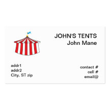 red and white circus tent business card templates