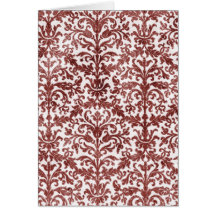 Red and White Damask Wallpaper Pattern Cards