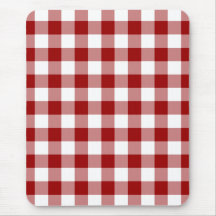 Red and White Gingham Pattern Mousepads