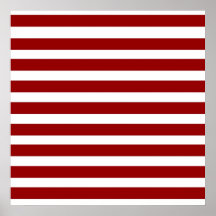 Red and White Horizontal Stripes Pattern Poster