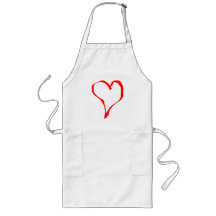 Red and White Love Heart Design. Apron