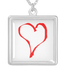 Red and White Love Heart Design. Necklace