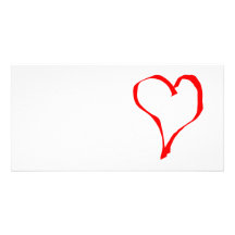 Red and White Love Heart Design. Photo Card