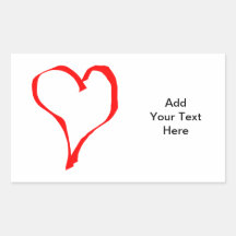 Red and White Love Heart Design. Sticker