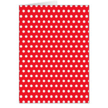 Red and White Polka Dot Pattern. Spotty. Greeting Cards