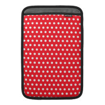Red and White Polka Dot Pattern. Spotty. MacBook Sleeve