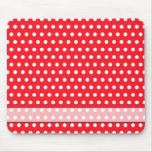 Red and White Polka Dot Pattern. Spotty. Mousepads