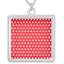 Red and White Polka Dot Pattern. Spotty. Pendant