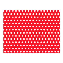 Red and White Polka Dot Pattern. Spotty. Post Card