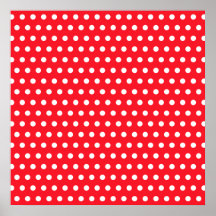 Red and White Polka Dot Pattern. Spotty. Poster