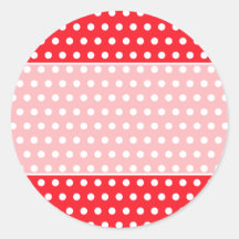 Red and White Polka Dot Pattern. Spotty. Sticker