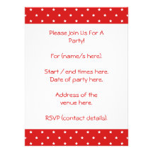 Red and white stars pattern. custom announcements