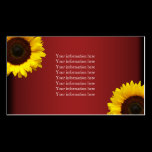 Red and Yellow Sunflower Info Cards business cards