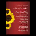 Red and Yellow Sunflower Wedding Invitation invitations