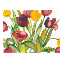 Red and Yellow Tulips Postcard