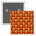 Red and Yellow Zombie Apocalypse Pattern Pinback Button
