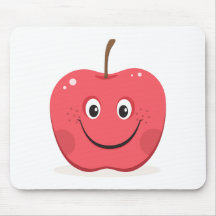 Red apple cartoon mousepad