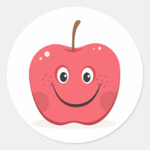 Red apple cartoon stickers