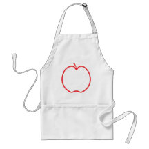 Red Apple Outline. Apron