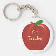 Red Apple Painting, A+ Teacher keychains