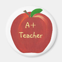 Red Apple Painting, A+ Teacher magnets