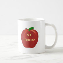 Red Apple Painting, A+ Teacher mugs
