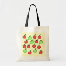 Red Apples and Green Apples, Pattern. Canvas Bags