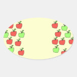 Red Apples and Green Apples, Pattern, on Cream. Stickers