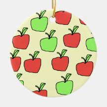 Red Apples and Green Apples, Pattern. Christmas Ornament