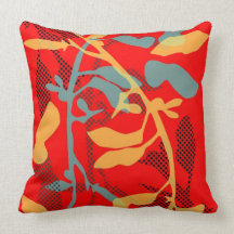 Red autumn leaves modern pillow