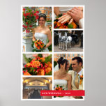Red band 6 multi photo collage memories keepsake posters
