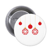 Red Baubles Button Badge